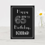 [ Thumbnail: 65th Birthday: Art Deco Style # 65 & Custom Name Card ]
