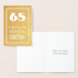 [ Thumbnail: 65th Birthday ~ Art Deco Style "65" & Custom Name Foil Card ]