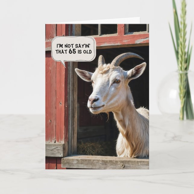 65th Birthday Barn Goat Card (Front)