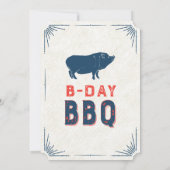 65th Birthday BBQ Party All American Vintage Invitation (Back)