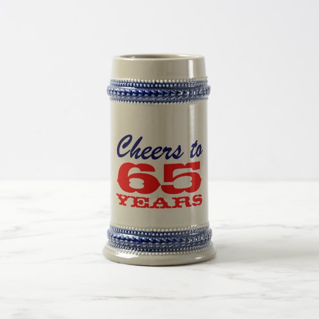 65th Birthday Beer Mug | Gift for men (Center)