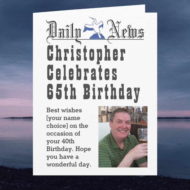 65th Birthday - Birthday Card to Personalise (Creator Uploaded)