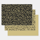 65th Birthday Black &amp; Gold Number Pattern 65 Wrapping Paper Sheets