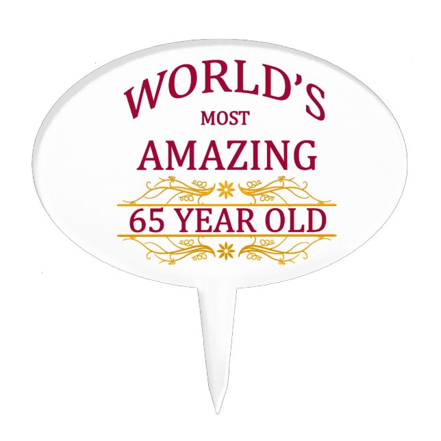 65th. Birthday Cake Topper (Front)