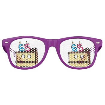 65th Birthday Cake With Candles Retro Sunglasses by kitteh03 at Zazzle