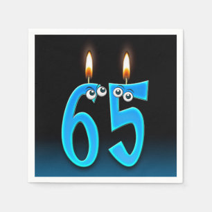65th birthday candle with eyeballs paper napkins