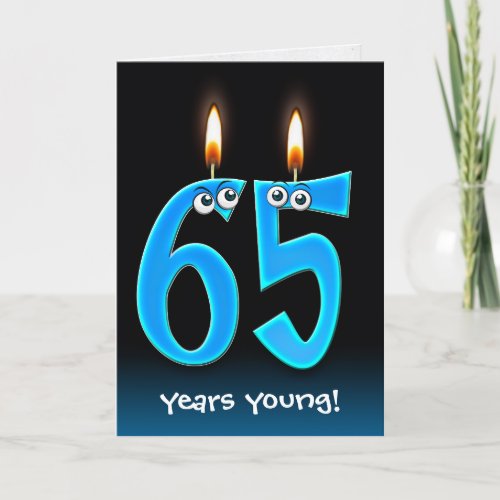 65th Birthday Candles with Eyeballs  Card