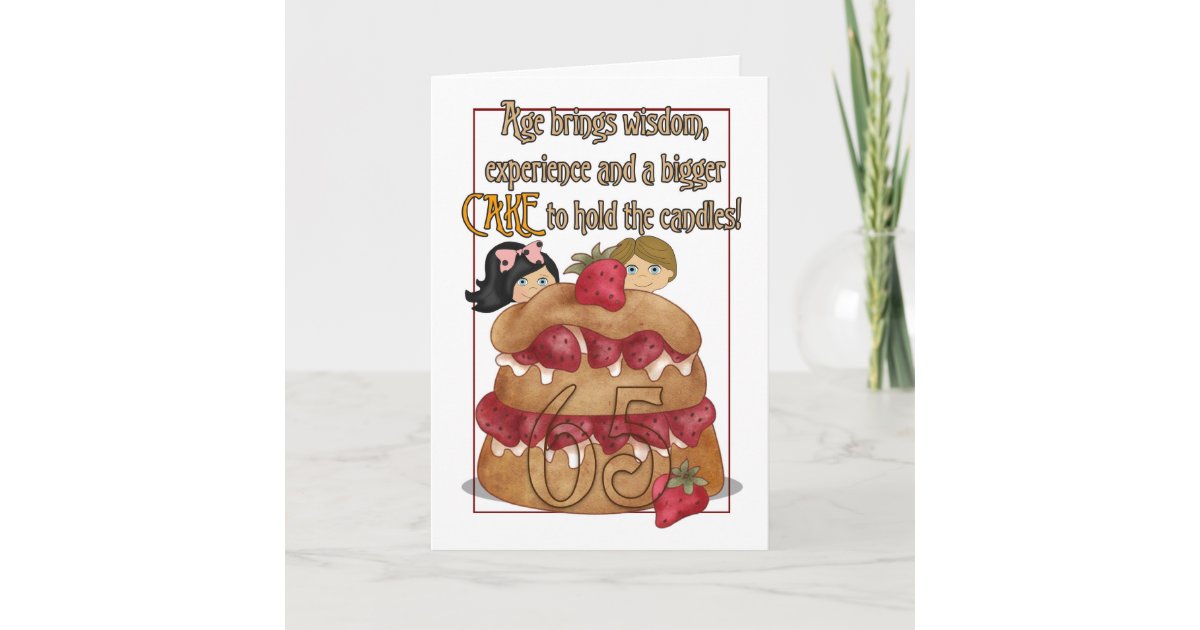 65th Birthday Card Humour Cake Zazzle Com