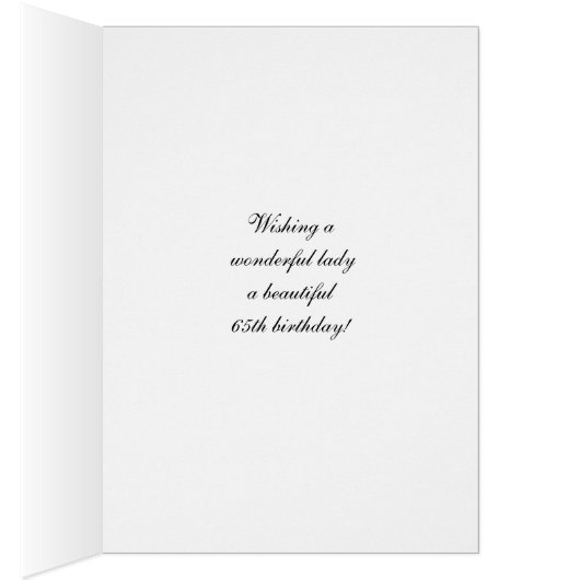 65th Birthday Card - Roses for 65 Year (Inside (Right))