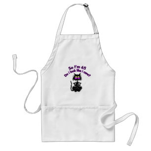 65th Birthday Cat Adult Apron