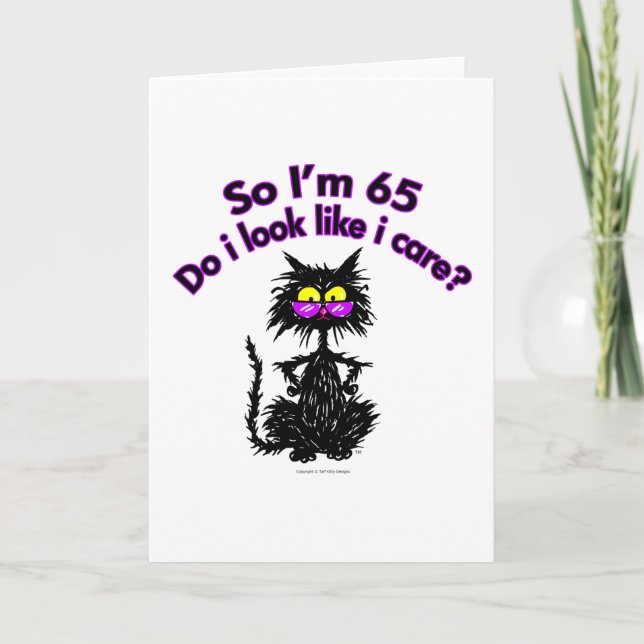 65th Birthday Cat Gifts Card (Front)