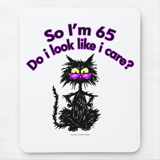 65th Birthday Cat Mouse Pad (Front)