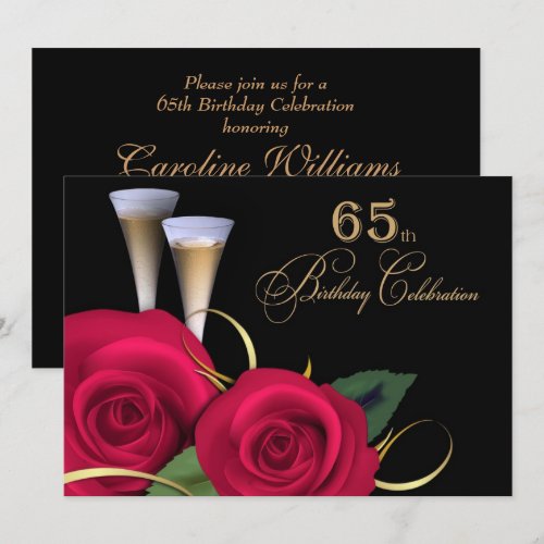 65th Birthday Celebration Custom Invitations