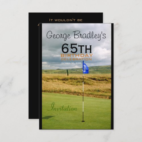 65th Birthday Celebration Golf Customizable Invite