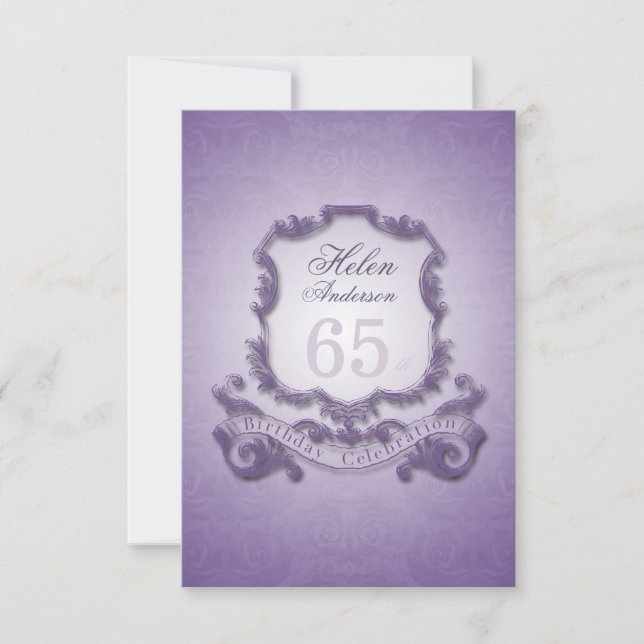 65th Birthday Celebration Vintage Frame Invitation (Front)
