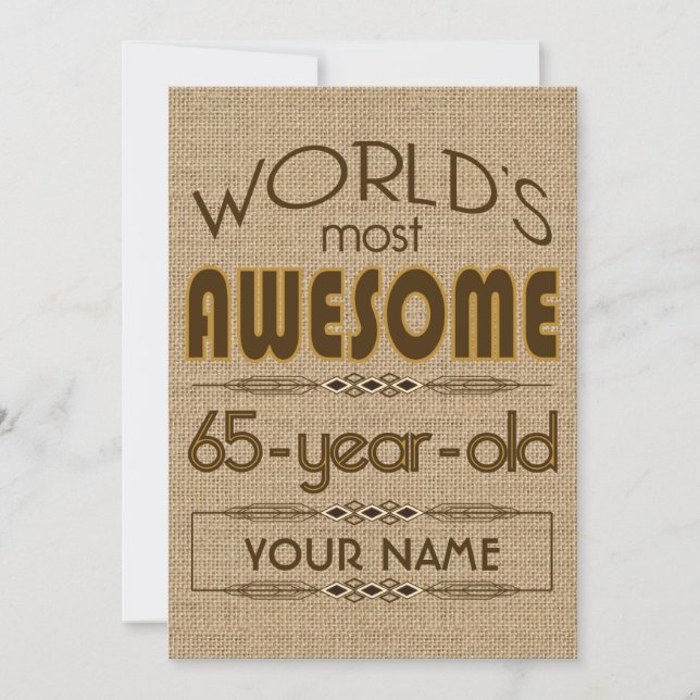 65th Birthday Celebration World Best Fabulous Invitation (Front)