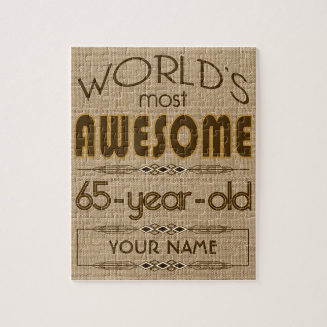 65th Birthday Celebration World Best Fabulous Jigsaw Puzzle (Vertical)