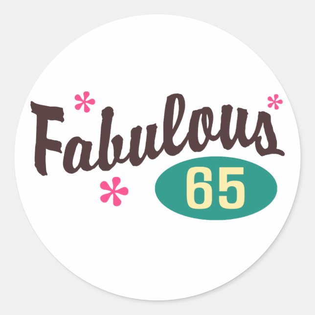 65th Birthday Classic Round Sticker (Front)