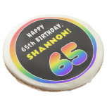 [ Thumbnail: 65th Birthday: Colorful Rainbow # 65, Custom Name ]