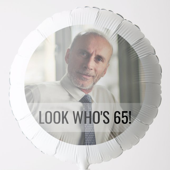 65th Birthday Custom Photo Balloon (Front)