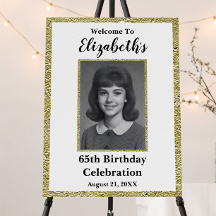 65th Birthday Custom Photo Welcome Sign