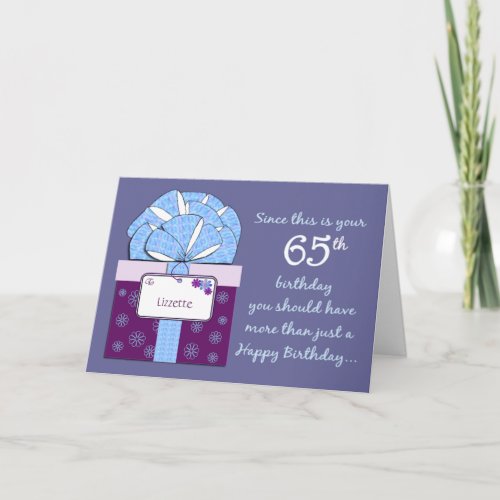 65th Birthday Customizable Card