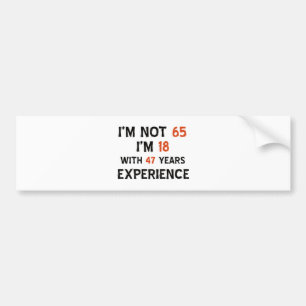 65th birthday designs bumper sticker