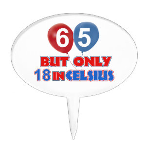 65th birthday designs cake topper
