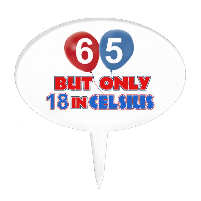 65th birthday designs cake topper (Front)
