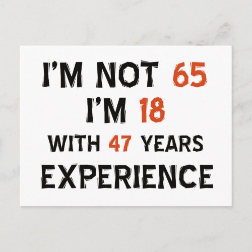 65th birthday designs postcard