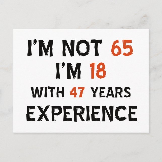 65th birthday designs postcard (Front)