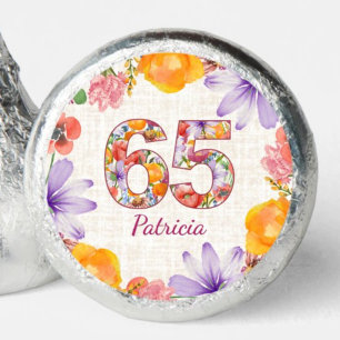 65th Birthday Elegant Floral Party Chocolates Hershey®'s Kisses®