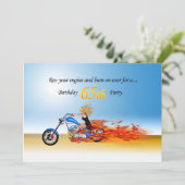 65th birthday Flaming motorcycle party invitation | Zazzle