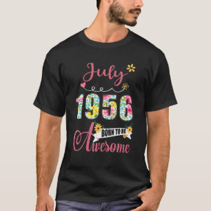 65Th Birthday Floral Gift For Women Born In July 1 T-Shirt