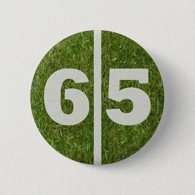 65th Birthday Football Yard Button (Front)