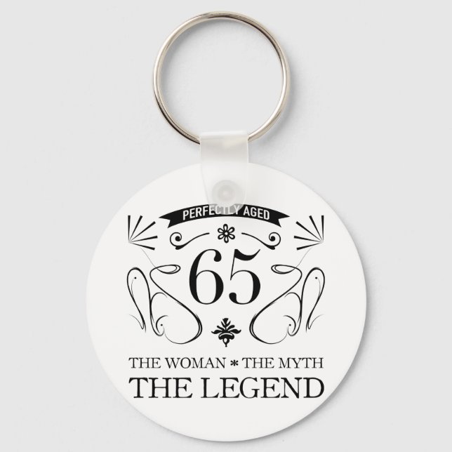 65th Birthday For Women Keychain (Front)