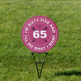 65th Birthday Fun Premium Yard Sign