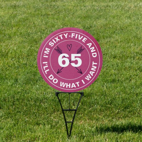65th Birthday Fun Premium Yard Sign