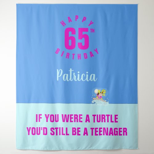 65th birthday funny quote personalized tapestry