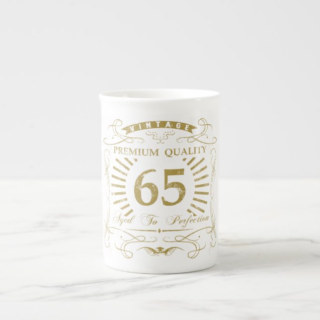 65th Birthday Gag Gift Bone China Mug (Front)