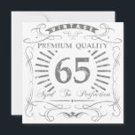 65th Birthday Gag Gift Card<br><div class="desc">A funny birthday gift idea for men and women celebrating a milestone age. Says 'Vintage,  premium quality,  aged to perfection'.</div>