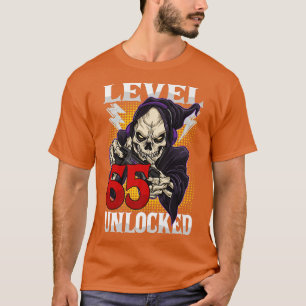 65th Birthday Gamer Skeleton Level 65 Unlocked Gam T-Shirt