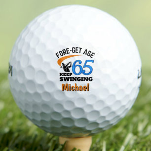 65th Birthday Gift for Dad Cool Blue Golf Balls