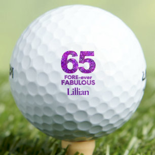 65th Birthday Gift for Wife - Purple Elegant Golf Balls