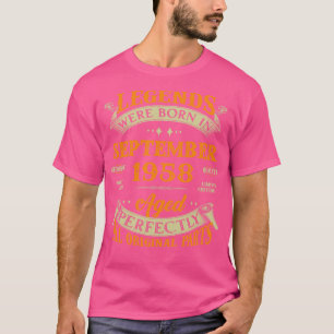 65th Birthday Gift Legends Born In September 1958  T-Shirt