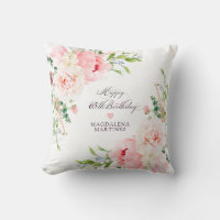 65th Birthday Gift Pink Floral Personalized