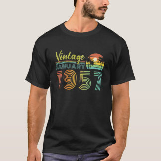 65Th Birthday Gift Vintage January 1957 Forty Year T-Shirt