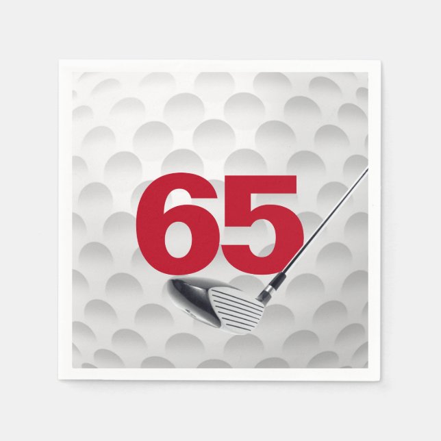 65th Birthday Golf Ball Napkins (Front)