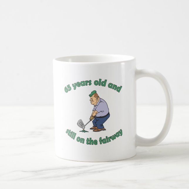 65th Birthday Golfer Gag Gift Coffee Mug (Right)
