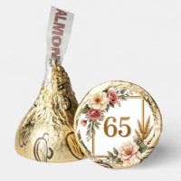 65th Birthday Grandma Elegant Floral Gold